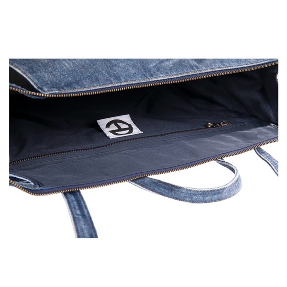 Large Telfar Denim Shopper- Blue - Picture 7 of 9